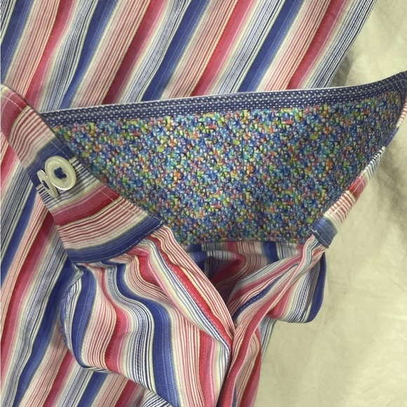 Bugatchi Mens Multicolor Striped Long Sleeve Button Up Shirt Size XXL - Picture 9 of 11
